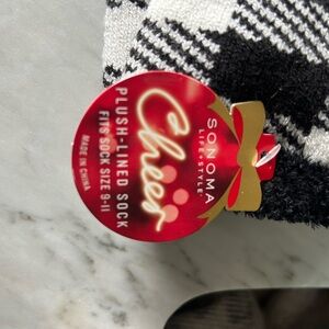 Sonoma Black and White Plush Socks